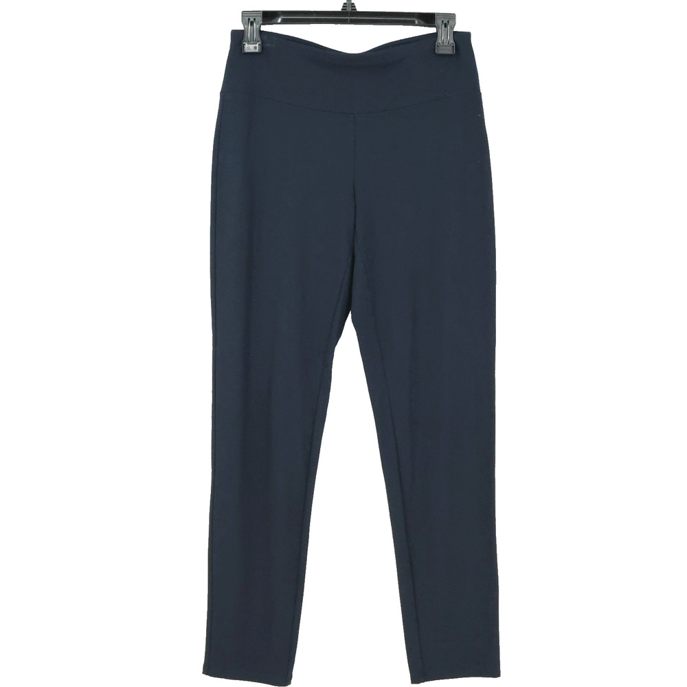 J Jill Wearever Pants Petites XSP PXS Navy Blue Stretch Knit Smooth Fit Slim Leg